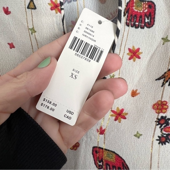 Anthropologie Paradise Peasant Blouse Nikasha New Parrots Boho top shirt - Picture 6 of 8